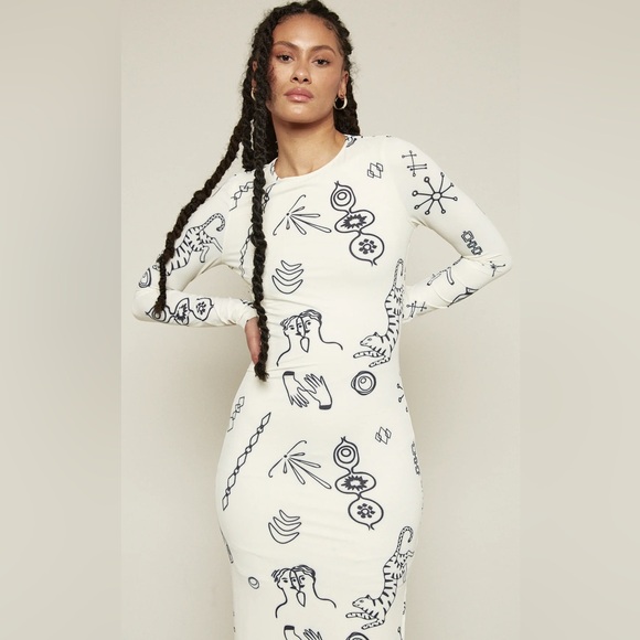 another girl Dresses & Skirts - Doodle Print Mesh Dress XL